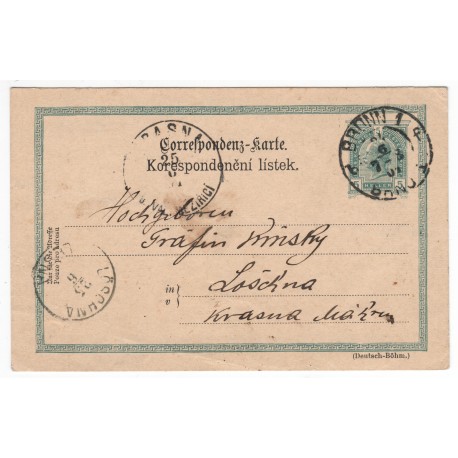 P 131 - 5 H dunkelgrün, Ganzsachen - Postkarten, 1900, Brno, poštový lístok, ʘ, Rakúsko Uhorsko