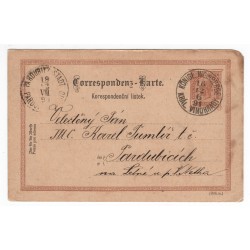 P 75 - 2 Kr braun, Ganzsachen - Postkarten, 1890, Král. Vinohrady, poštový lístok, ʘ, Rakúsko Uhorsko