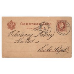 P 26 c - 2 Kr braun, Ganzsachen - Postkarten, 1876 / 1882, Prag, poštový lístok, ʘ, Rakúsko Uhorsko