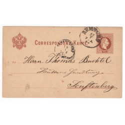 P 25 - 2 Kr braun, Ganzsachen - Postkarten, 1876 / 1882, Rumburg, poštový lístok, ʘ, Rakúsko Uhorsko