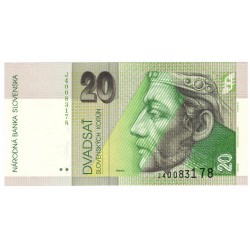 20 Sk 1999 J, Pribina, bankovka, Slovenská republika, aUNC
