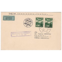 1. let BRATISLAVA 1 - PREŠOV 1, 18. V. 1943, lietadlom, poštový lístok, Slovenský štát