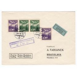 1. let PREŠOV 1 - BRATISLAVA 1, 18. V. 1943, poštová obálka, lietadlom, Slovenský štát