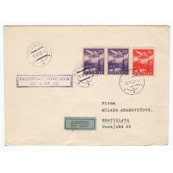 1. let PREŠOV 1 - BRATISLAVA, 18. V. 1943, poštová obálka, lietadlom, Slovenský štát