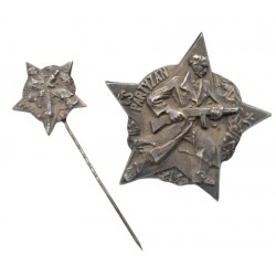 1946 - ČS PARTYZÁN, odznak a miniatúra, biely kov, SNP, J. Malejovský, Československo