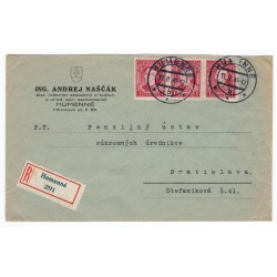 11. II. 1941 - Humenné, Bratislava, doporučene, celistvosť, Slovenský štát