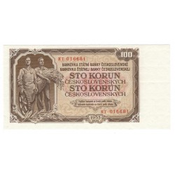 100 Kčs 1953, KT, bankovka, Československo, UNC