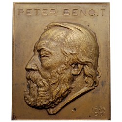 1834 - 1901 Peter Bonoit, skladateľ, bronzová plaketa, Belgicko