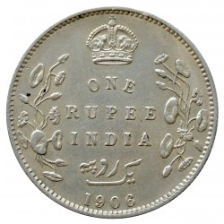 1 rupee 1906, India, Edward VII., Ag, Britská India