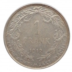 1 frank 1912, Albert, striebro, Belgicko
