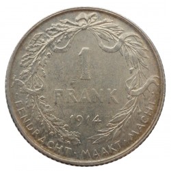 1 frank 1914, Albert, striebro, Belgicko