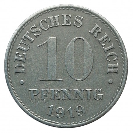 10 pfennig 1919, Deutsches Reich, Nemecko