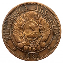 2 centavos 1883, republika, Argentina