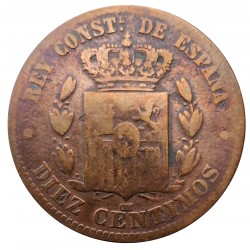 10 centimos 1879 OM, Španielsko