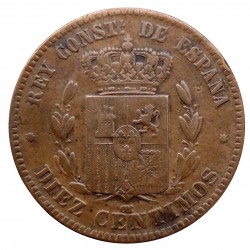 10 centimos 1877 OM, Španielsko
