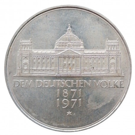 1971 G - 5 mark, Foundation of German Empire, BK, Ag, Nemecko