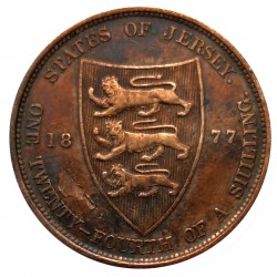 1/24 schilling 1877 H, Victoria, Jersey