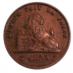 2 centimes 1876, Leopold II., Belges, Belgicko