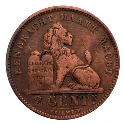 2 centimes 1902, Leopold II., Belgen, Belgicko