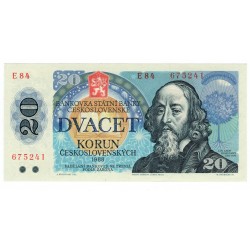 20 Kčs 1988, E 84, J. A. Komenský, bankovka, Československo, UNC