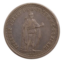 1892 K.B. strieborný žetón, 25. výročie korunovácie za uhorského kráľa v Budapešti, František Jozef I.