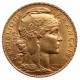 1910 - 20 francs, zlato, "Marianne", "galský kohút", Francúzsko