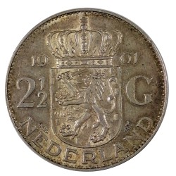 2 1/2 gulden 1961, striebro, Holandsko