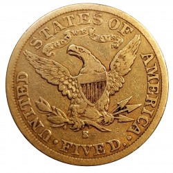 1903 S - 5 dollars, HALF EAGLE, San Francisco, zlato, USA