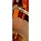 Medovo - červená karafa a 6 pohárikov, Egermann, ručne brúsené sklo, Česká republika