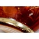 Medovo - červená karafa a 6 pohárikov, Egermann, ručne brúsené sklo, Česká republika
