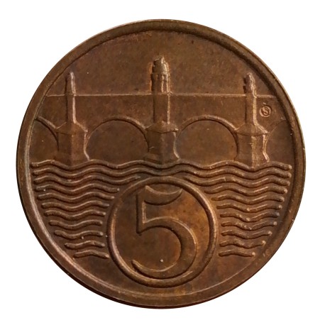 5 halier 1938, O. Španiel, Československo (1918 - 1939)