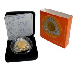 5 000 Sk - 2001 Začiatok tretieho tisícročia, zlato, striebro, platina, PROOF, Slovenská republika (7)