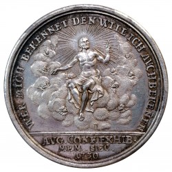 1730 - Martin Luther, Philipp Melanchthon, AR medaila, S. Dockler, Nemecko