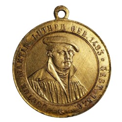 1883 - Martin Luther, 400. výročie narodenia (1483 - 1546), AE medaila, Nemecko