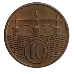 10 halier 1938, O. Španiel, Československo (1918 - 1939)