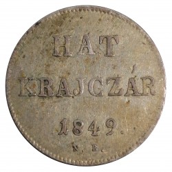 1849 N.B. - 6 krejczár, revolúcia 1848 - 1849, Rakúsko Uhorsko