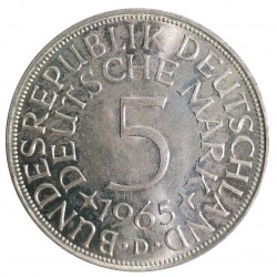 1965 D - 5 mark, BK, Ag, BRD, Nemecko