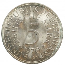 1970 D - 5 mark, BK, Ag, BRD, Nemecko