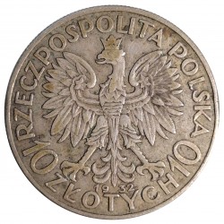 1932 - 10 zlotych, Jadwiga z Anjou, London Mint, Ag, Poľsko