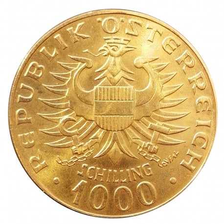 1976 - 1000 schilling, Babenberger, Au, 900/1000, 13,50 g, Viedeň, Rakúsko (4)