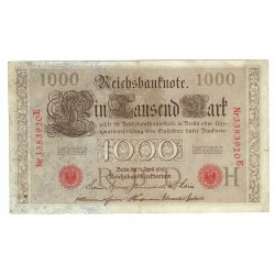 1 000 mark, Reichsbanknote, 1910, séria NrE, Nemecko, F