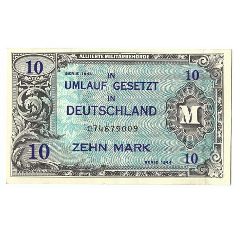 10 mark, 1944, zehn mark, Nemecko, VF