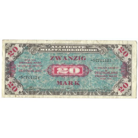 20 mark, 1944, zwanzig mark, Nemecko, VG