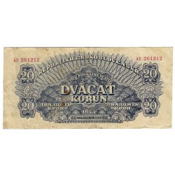 20 K 1944, AB, bankovka, Československo, VG