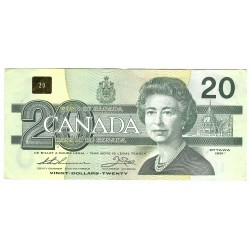 20 dollars, 1991, twenty dollars, ESH, Kanada, F