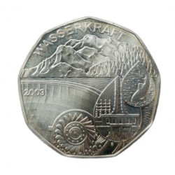 5 €, 2003, Münze „Wasserkraft“, Rakúsko