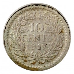 10 cents 1917, Wilhelmina I., Ag, Netherlands