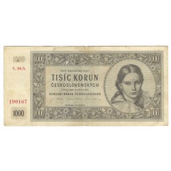 1 000 Kčs 1945, S. 04 A, bankovka, Československo, VG