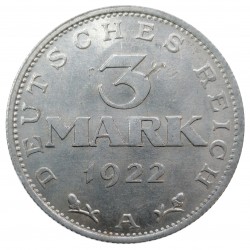 3 mark, 1922 A, Nemecko