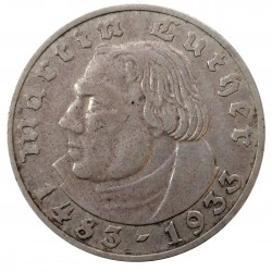 1933 A, 2 reichsmark, Martin Luther, Nemecko